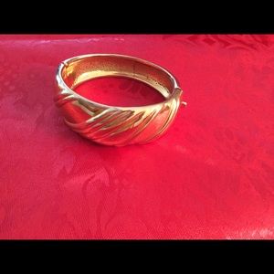 Vintage Monet Designer Bracket Gold Bracelet